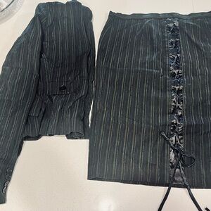 BCBG Pinstripe pencil skirt suit set